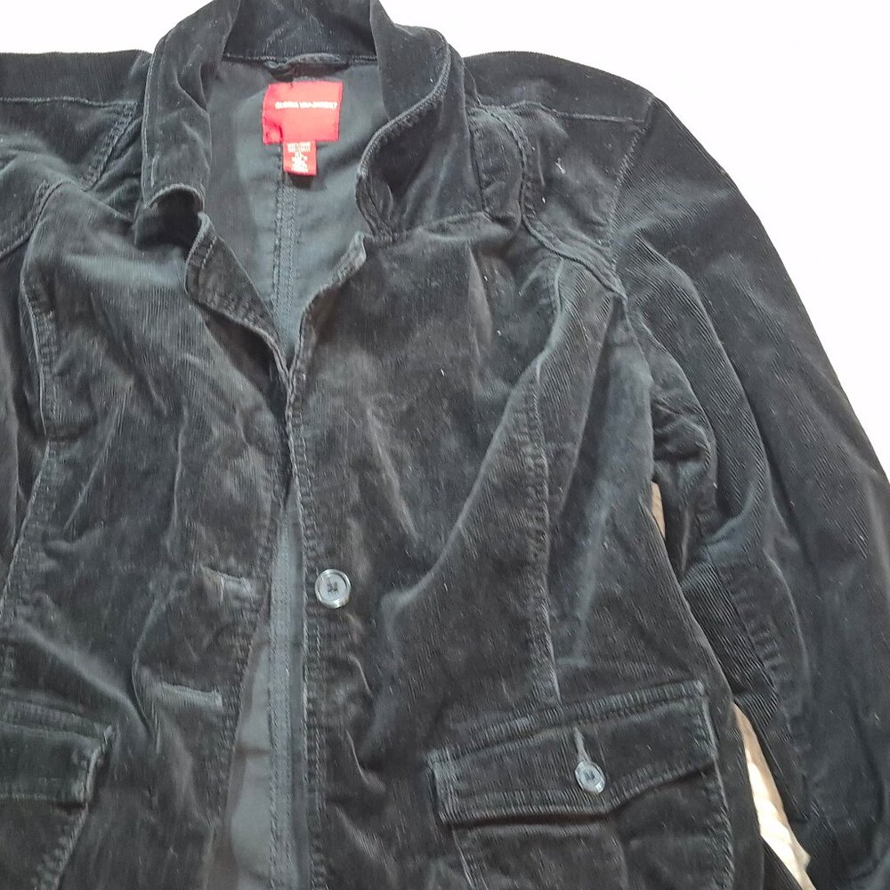 Gloria Vanderbilt Black Cordouroy Women's Blazer size XL Retro Regular Elegant* - Picture 4 of 12